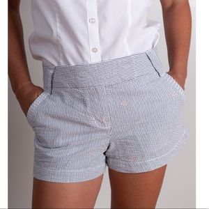 J.crew city fit seersucker blue striped shorts
